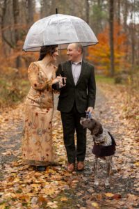 Rainy fall wedding